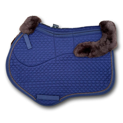 Hufglocken - Sheepskin + Correctional Jumping Pad - Navy/Brown