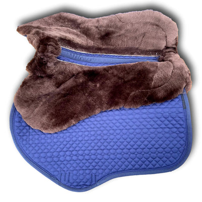 Hufglocken - Sheepskin + Correctional Jumping Pad - Navy/Brown